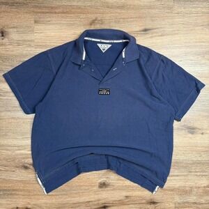 navy blue tyr sport‎ boxy golf polo